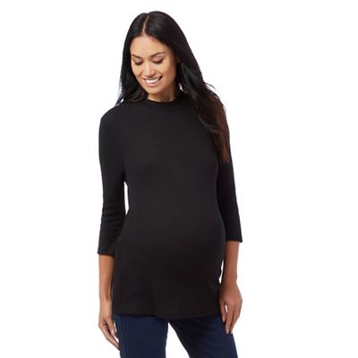 Red Herring Maternity Black ribbed turtle neck top